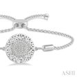 1 20 Ctw Circular Lattice Medallion Round Cut Diamond Sterling Silver Lariat Bracelet Online now