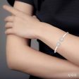 5 8 Ctw Pear Shape Lovebright Open Cuff Diamond Bangle in 14K White Gold Sale