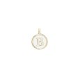 Gold Finish Sterling Silver White Enamel Initial Charm - B Sale