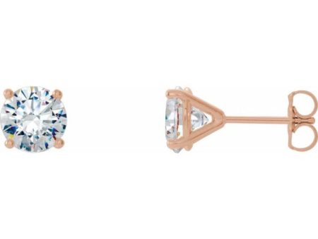 14K Rose 3 4 CTW Natural Diamond Cocktail-Style Earrings Online Sale