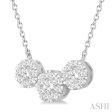 1 2 Ctw 3-Stone Lovebright Round Cut Diamond Necklace in 14K White Gold For Cheap