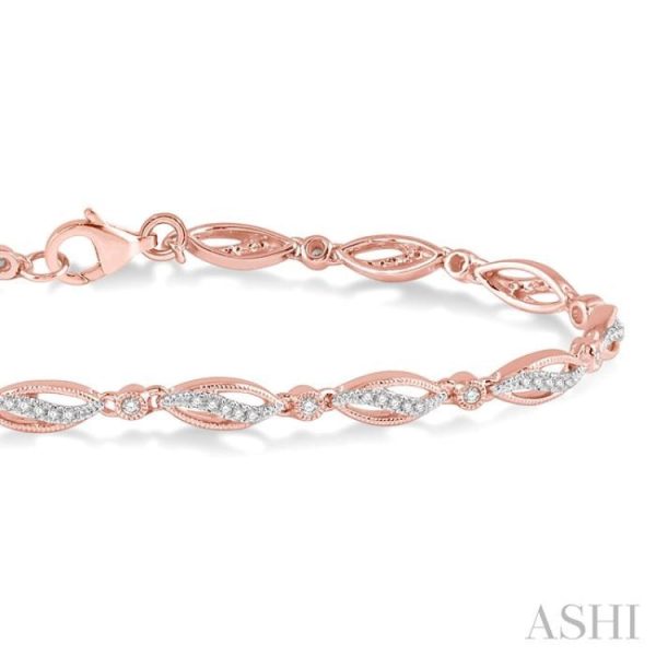 1 3 Ctw Round Cut Diamond Marquise Fashion Bracelet in 10K Rose Gold Online