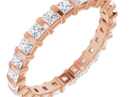 14K Rose 9 10 CTW Natural Diamond Eternity Band Size 7 For Sale