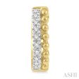 1 10 Ctw Circular Bead & Round Cut Diamond Huggie Earrings in 10K Yellow Gold on Sale