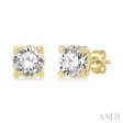 1 3 Ctw Round Cut Diamond Stud Earring in 14K Yellow Gold Fashion