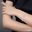 1 20 Ctw Marquise Cross Charm Round Cut Diamond Flexi Bangle in Sterling Silver Fashion