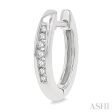 1 10 Ctw Inlay Round Cut Diamond Huggie Earrings in 10K White Gold Supply