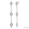 1 6 Ctw Kite Shape 3-Station Round Cut Diamond Drop Earring in 10K White Gold Discount