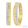 1 10 Ctw Pyramid Round Cut Diamond Huggie Earrings in 10K Yellow Gold Online Hot Sale