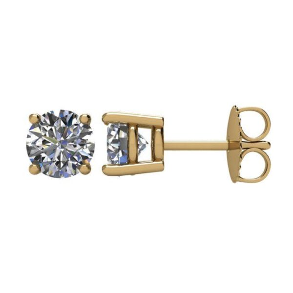 14K Yellow 1 1 2 CTW Natural Diamond Stud Earrings Online now