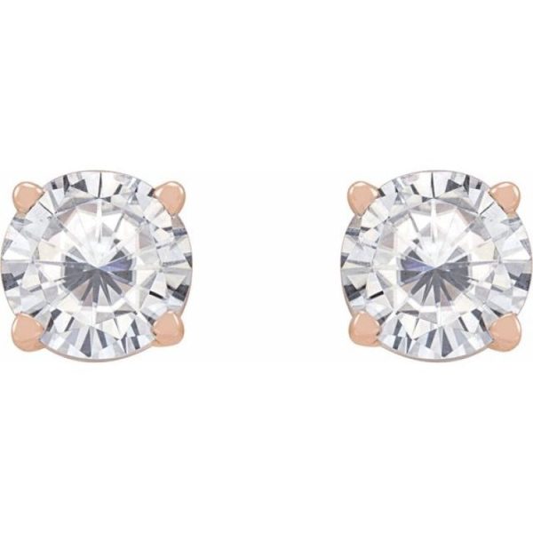 14K Rose 5 mm Stuller Lab-Grown Moissanite Stud Earrings Sale