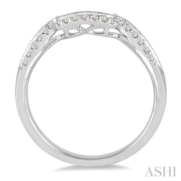 1 6 Ctw Round Cut Diamond Wedding Band in 14K White Gold For Discount