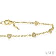 1 6 Ctw Heart Shape Mount Round Cut Diamond Station Bracelet in 10K Yellow Gold Supply