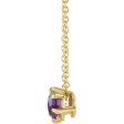 14K Yellow 6 mm Lab-Grown Alexandrite Solitaire 16-18  Necklace on Sale