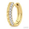 1 4 Ctw Pyramid Round Cut Diamond Hoop Earrings in 14K Yellow Gold Sale