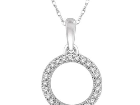 1 10 Ctw Hollow Cut Circle Round Cut Diamond Pendant in 10K White Gold Supply