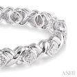 1 10 Ctw  X  and SQ Single Cut Diamond Bracelet in Sterling Silver For Sale