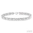 1 10 Ctw  X  and SQ Single Cut Diamond Bracelet in Sterling Silver For Sale