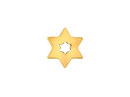 Gold Finish Sterling Silver Star of David Charm Hot on Sale