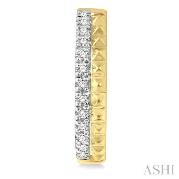 1 10 Ctw Pyramid Round Cut Diamond Huggie Earrings in 10K Yellow Gold Online Hot Sale