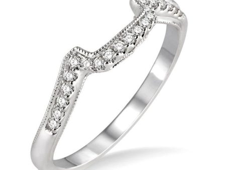 1 6 Ctw Round Cut Diamond Wedding Band in 14K White Gold For Discount