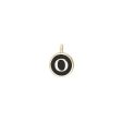 Gold Finish Sterling Silver Black Enamel Initial Charm - O Online Hot Sale