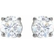 14K White 1 2 CTW Natural Diamond Stud Earrings Supply