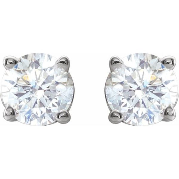 14K White 1 2 CTW Natural Diamond Stud Earrings Supply