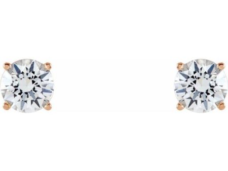 14K Rose 6 mm Stuller Lab-Grown Moissanite Stud Earrings Supply