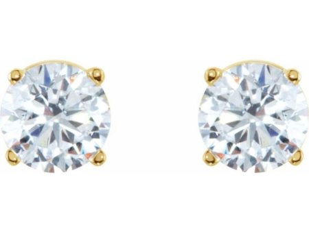 14K Yellow 2 CTW Natural Diamond Stud Earrings Online now