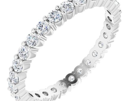 14K White 1 2 CTW Natural Diamond Eternity Band Size 4 Online