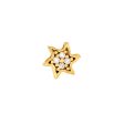 Gold Finish Sterling Silver Starfish Charm with Simulated Diamonds For Discount