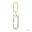 1 6 Ctw Round Cut Diamond Paper Clip Earring in 14K Yellow Gold Fashion