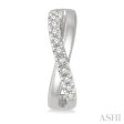 1 10 Ctw Split Intersecting Arms Round Cut Diamond Huggie Earrings in 10K White Gold on Sale