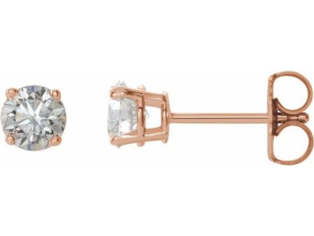 14K Rose 3 4 CTW Natural Diamond Stud Earrings Sale