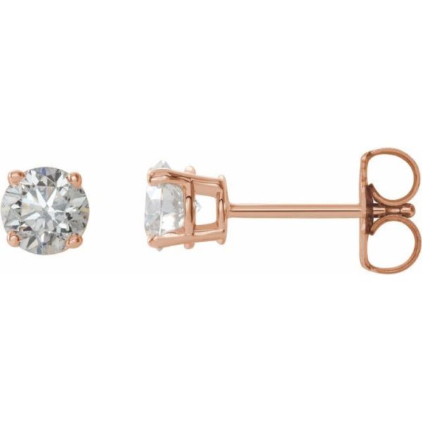 14K Rose 3 4 CTW Natural Diamond Stud Earrings Sale