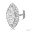 1 2 Ctw Marquise Shape Lovebright Round Cut Diamond Stud Earrings in 14K White Gold Sale