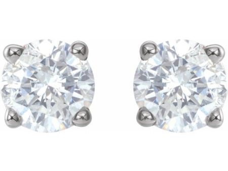 14K White 3 4 CTW Natural Diamond Stud Earrings Sale