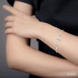 1 20 Ctw Cross Charm Round Cut Diamond Sterling Silver Lariat Bracelet on Sale