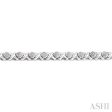 1 10 Ctw  X  and SQ Single Cut Diamond Bracelet in Sterling Silver For Sale