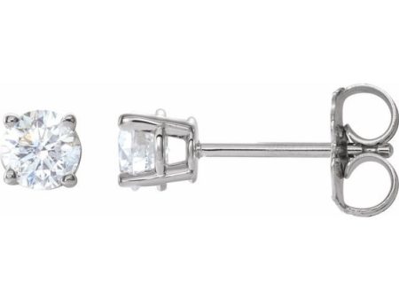 14K White 1 2 CTW Natural Diamond Stud Earrings Online Sale