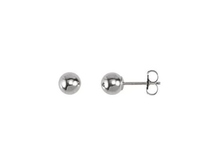 14K White 5 mm Ball Earrings Fashion