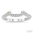 1 6 Ctw Round Cut Diamond Wedding Band in 14K White Gold For Discount