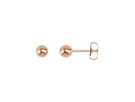 14K Rose 4 mm Ball Earrings Cheap