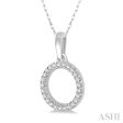 1 10 Ctw Hollow Cut Circle Round Cut Diamond Pendant in 10K White Gold Supply