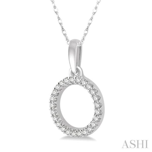 1 10 Ctw Hollow Cut Circle Round Cut Diamond Pendant in 10K White Gold Supply