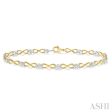 1 10 Ctw Round Cut Diamond Illusion Plate Link Bracelet in 10K Yellow and White Gold Online now