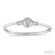 1 20 Ctw Single Cut Diamond Love Knot Bangle in Sterling Silver Hot on Sale