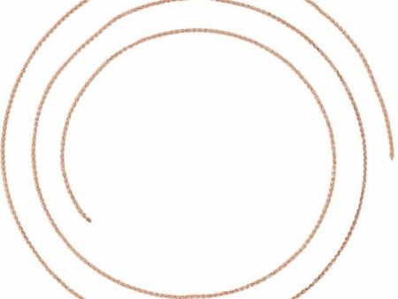 14K Rose Recycled Metal 1 mm Wheat Chain by the Inch Hot on Sale