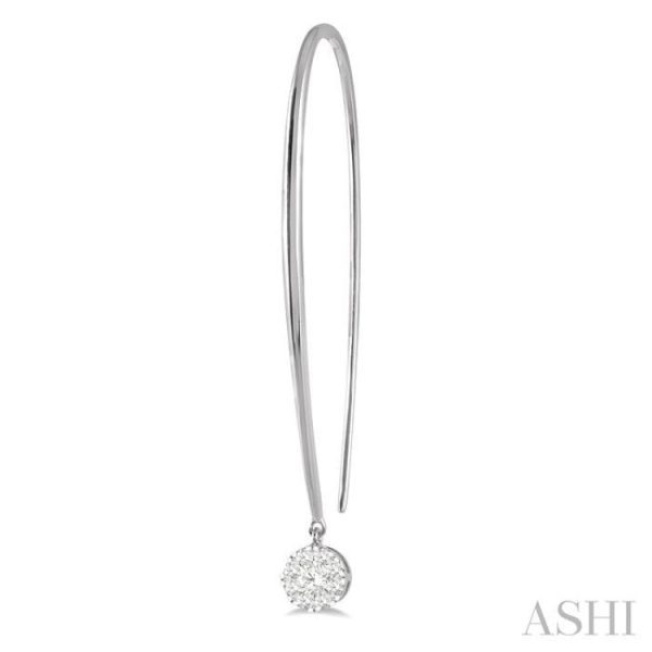 1 3 ctw Round Dangler Lovebright Diamond Earring in 14K White Gold Online now